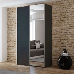 Wardrobe Tokyo 120cm Black Mirror