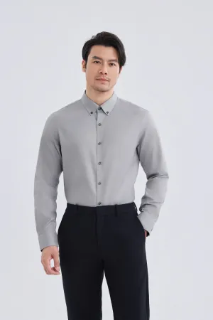 Waterless Dye Button-Down Smart Shirt | Grey 25238N