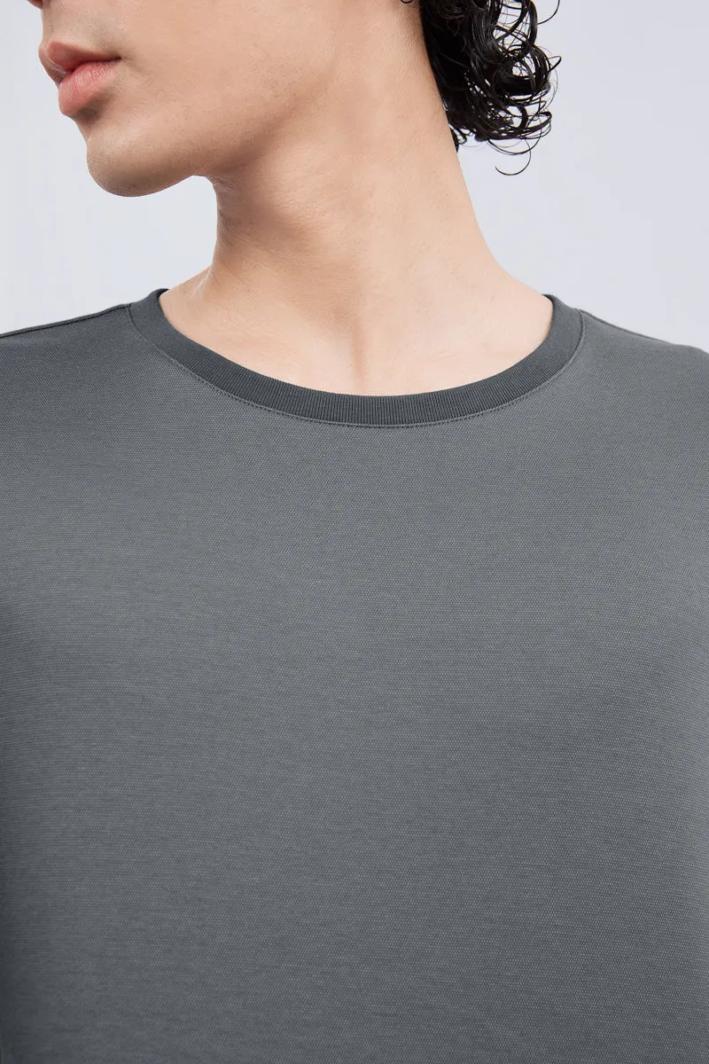 Waterless Dye Long Sleeve Crew Neck T-Shirt | Stone Grey GYYL01