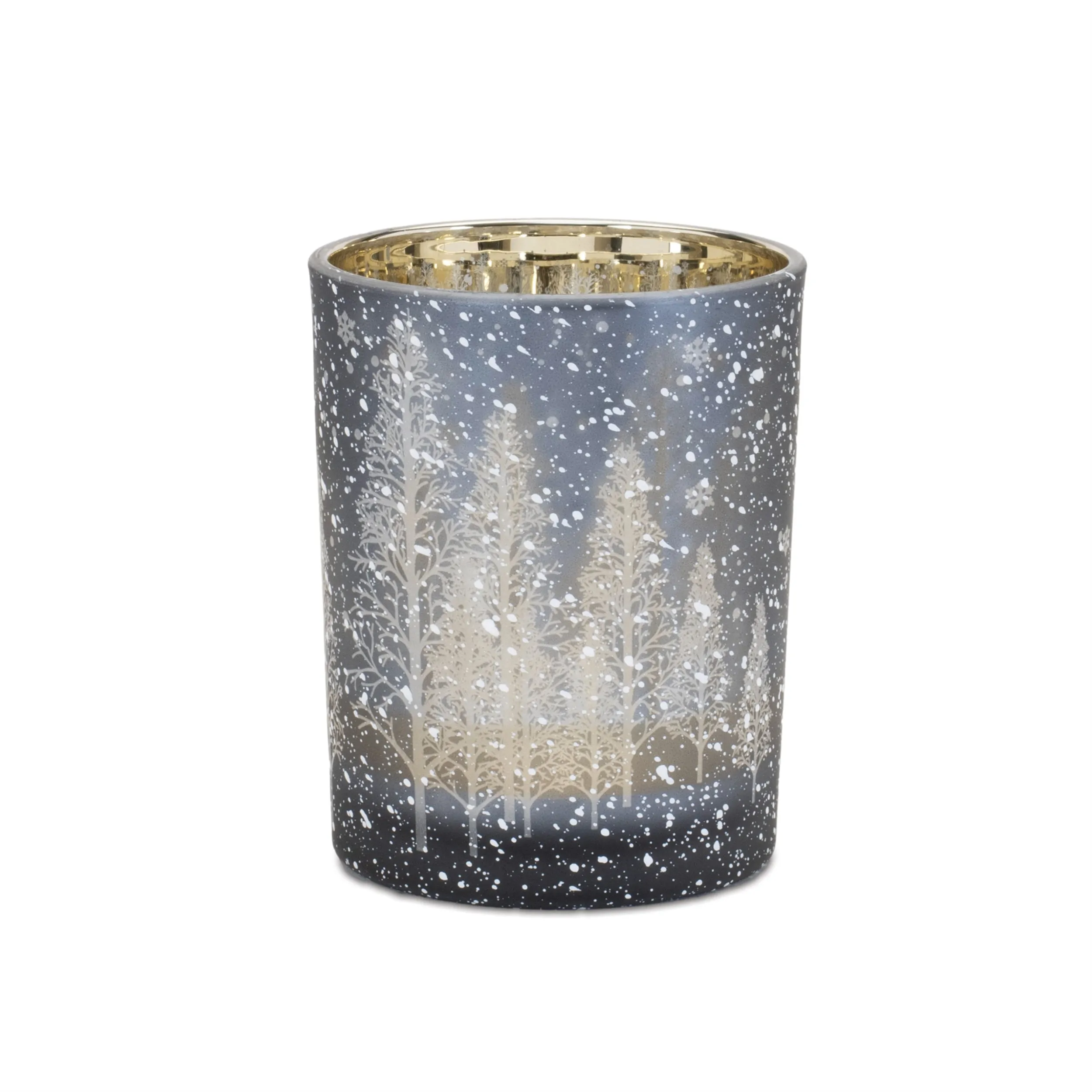 Winter Night Glass Candle Holders