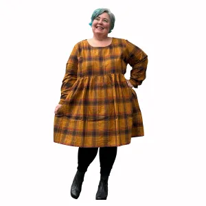 Winter Sally Dress in Pumpkin | Made to order Plus Size Dress with Pockets