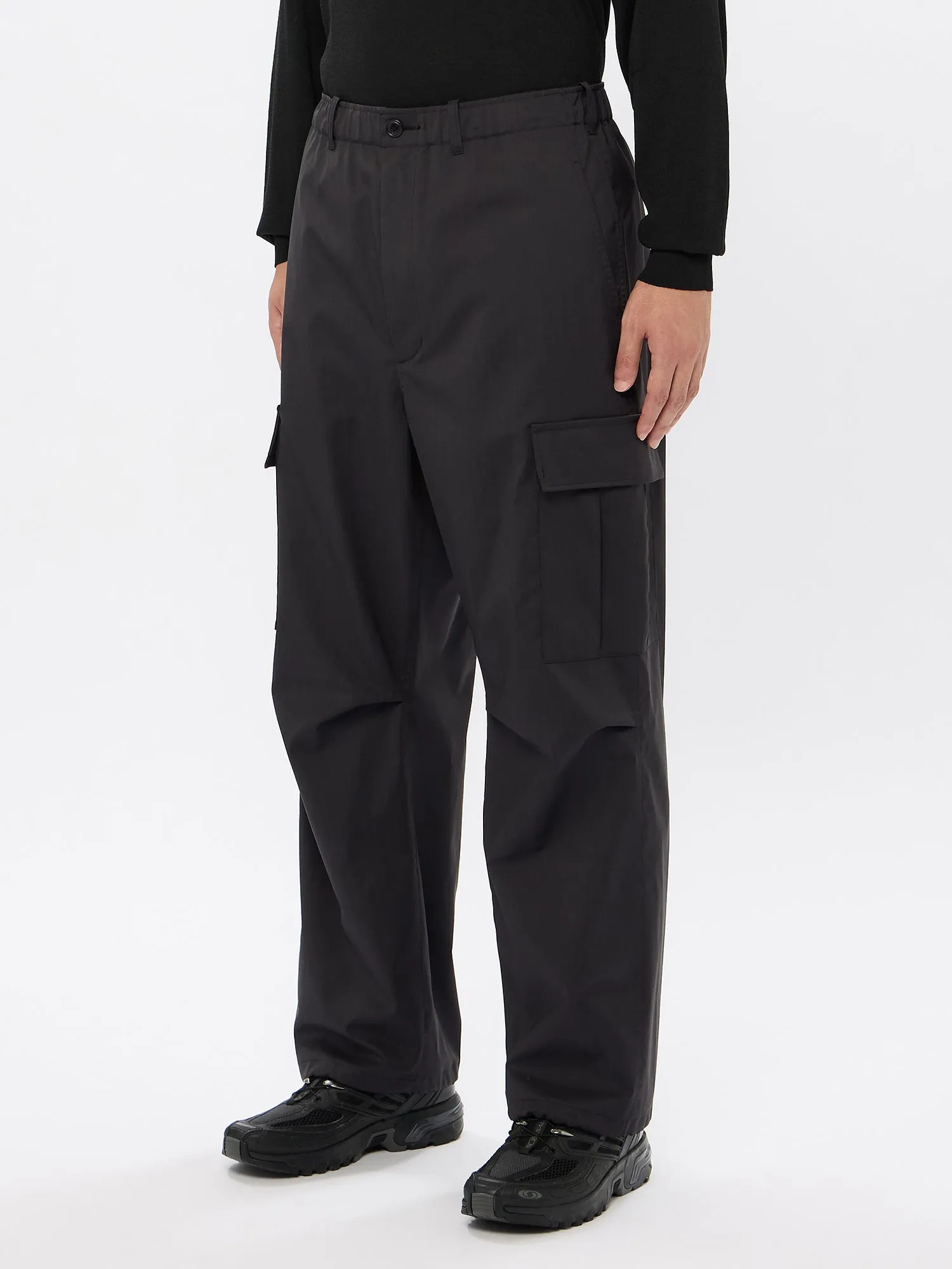 Wool Blend Twill Cargo Pants