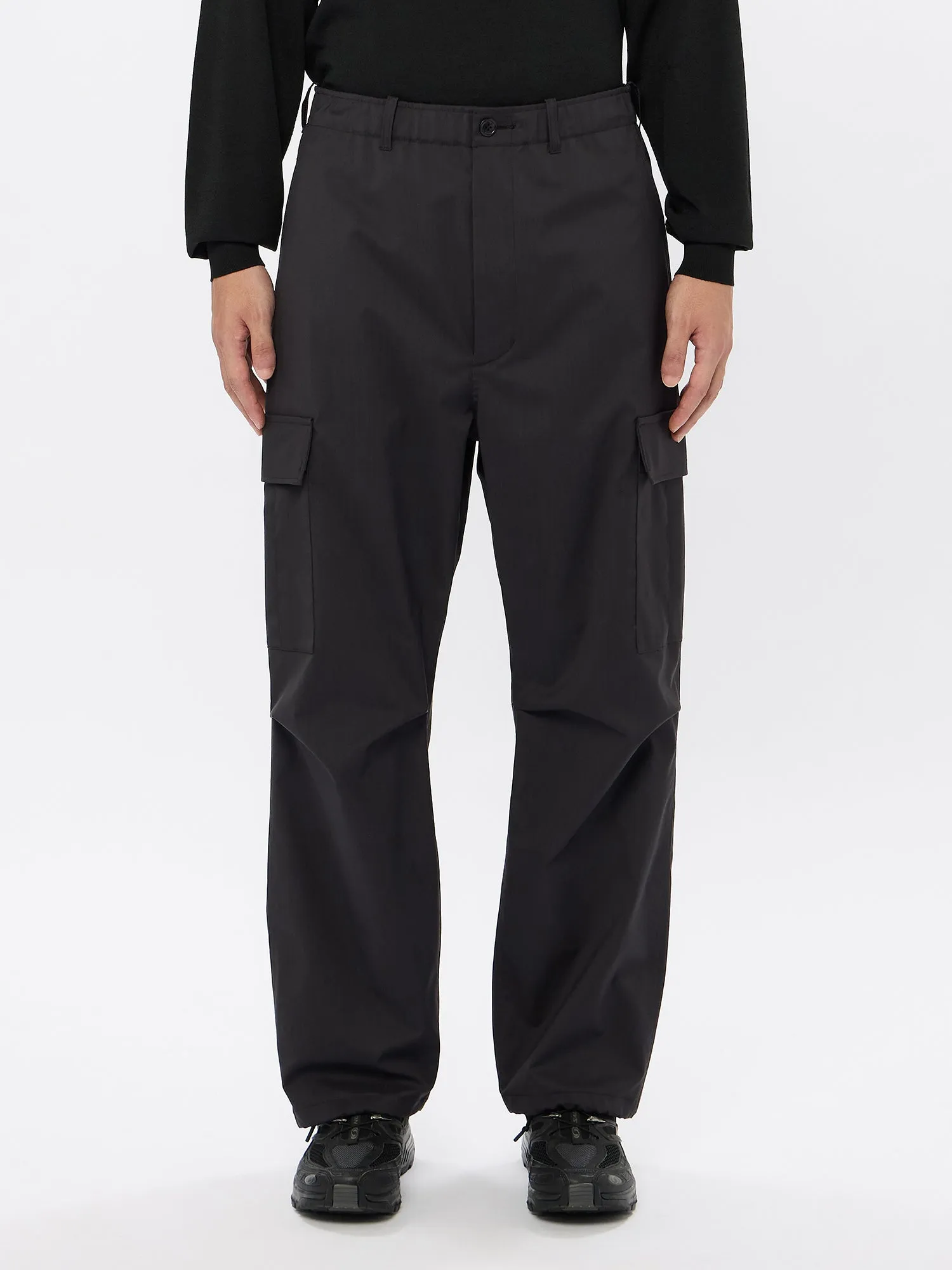 Wool Blend Twill Cargo Pants