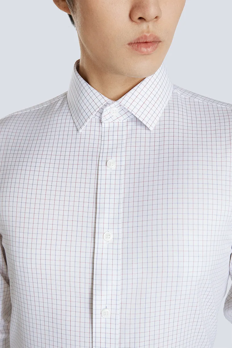 Wrinkle-Free Pinpoint Oxford Dress Shirt | Blue Check 8900DK