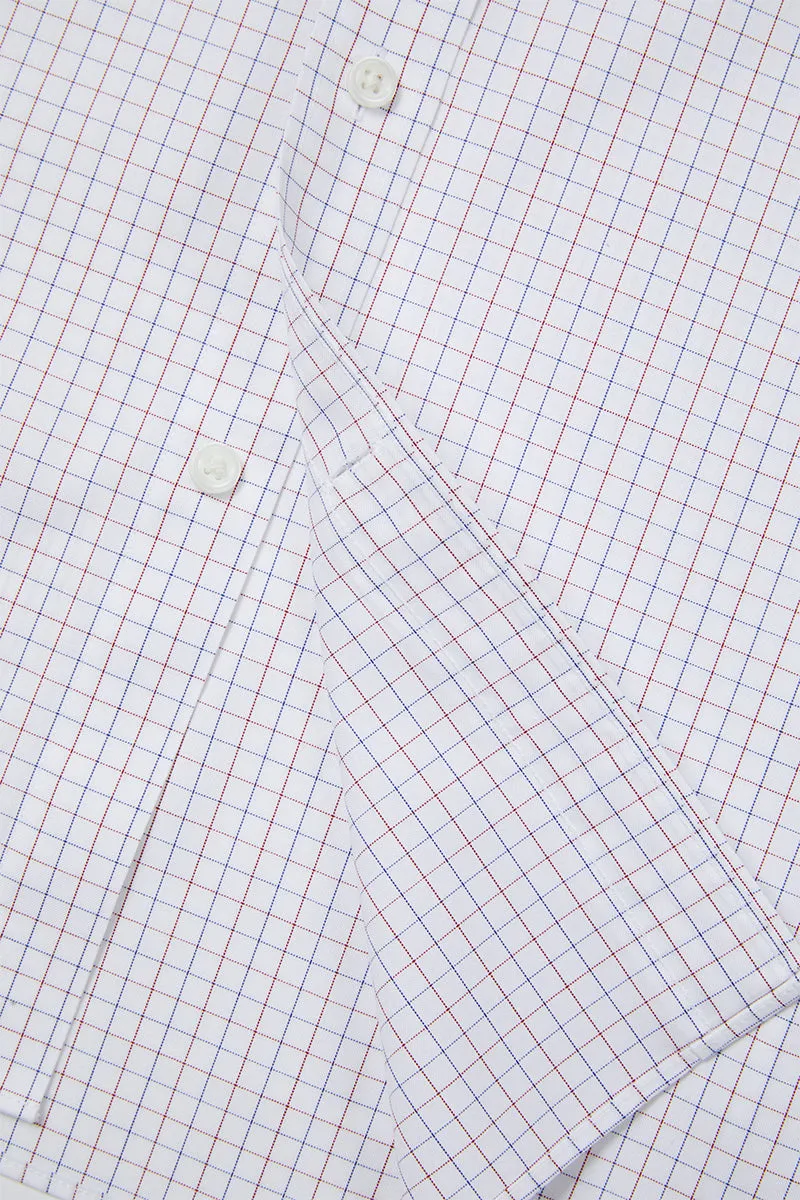 Wrinkle-Free Pinpoint Oxford Dress Shirt | Blue Check 8900DK