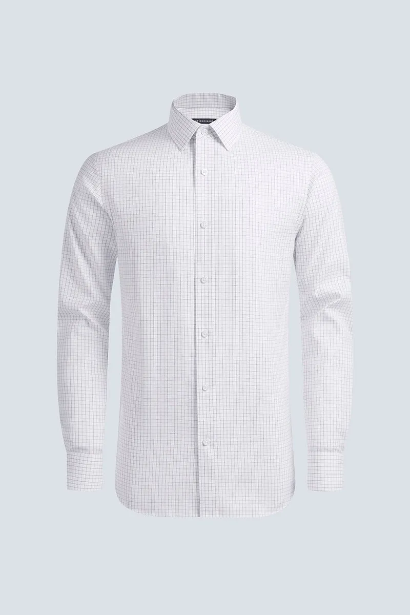 Wrinkle-Free Pinpoint Oxford Dress Shirt | Blue Check 8900DK