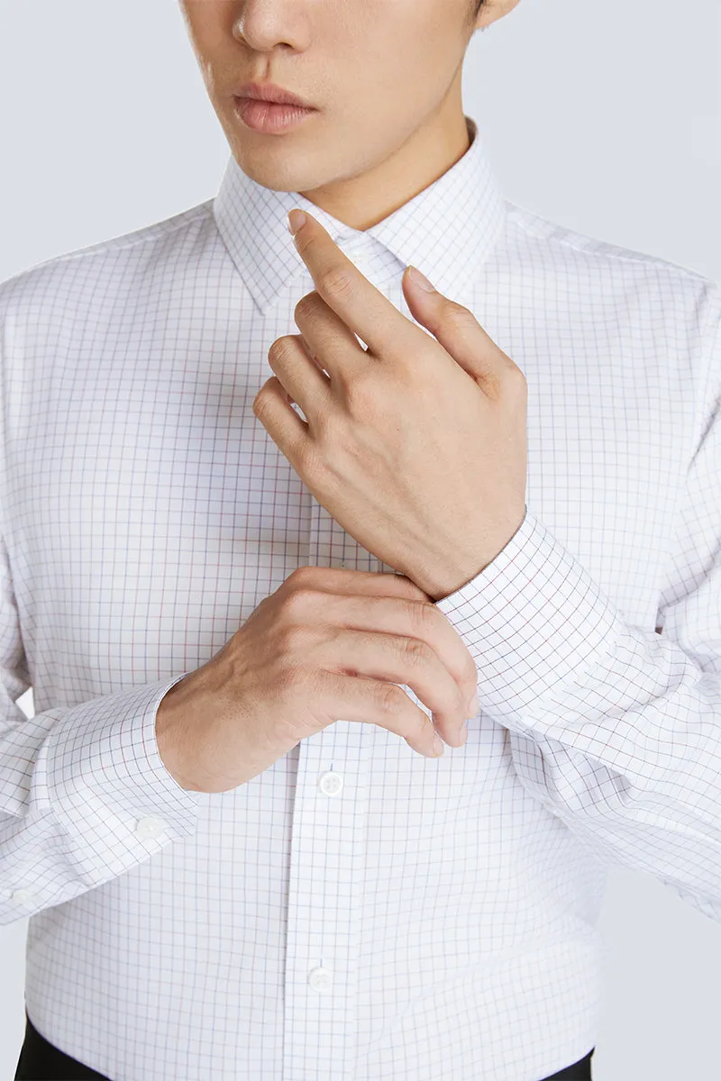 Wrinkle-Free Pinpoint Oxford Dress Shirt | Blue Check 8900DK