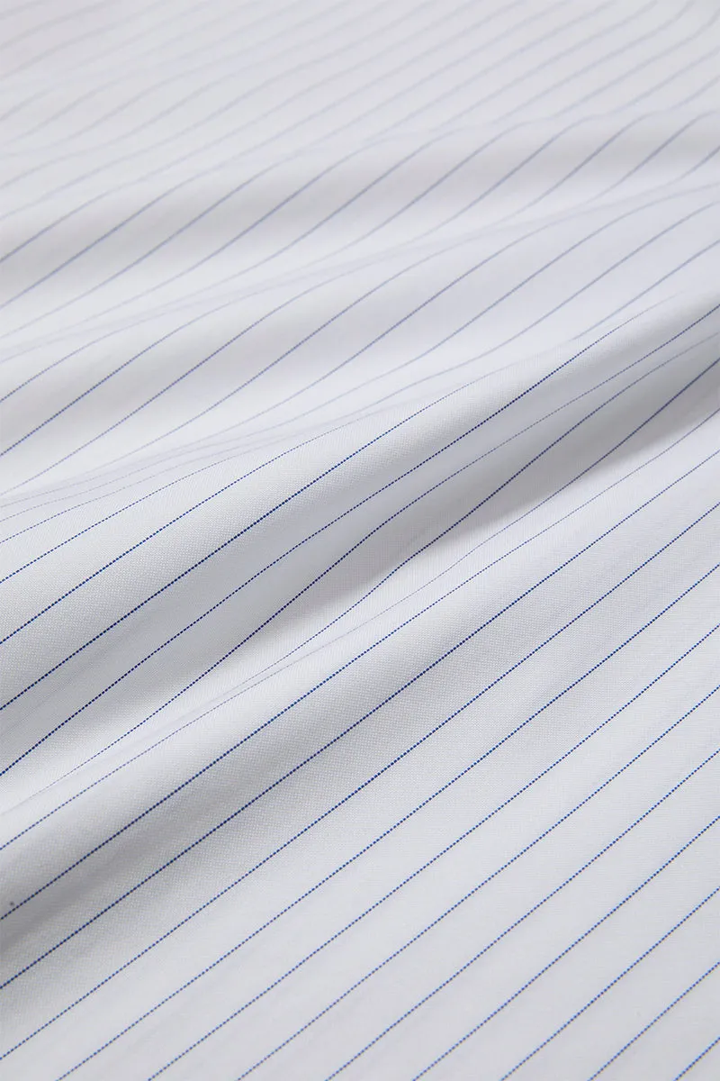 Wrinkle-Free Pinpoint Oxford Dress Shirt | Blue Stripes 9566DK