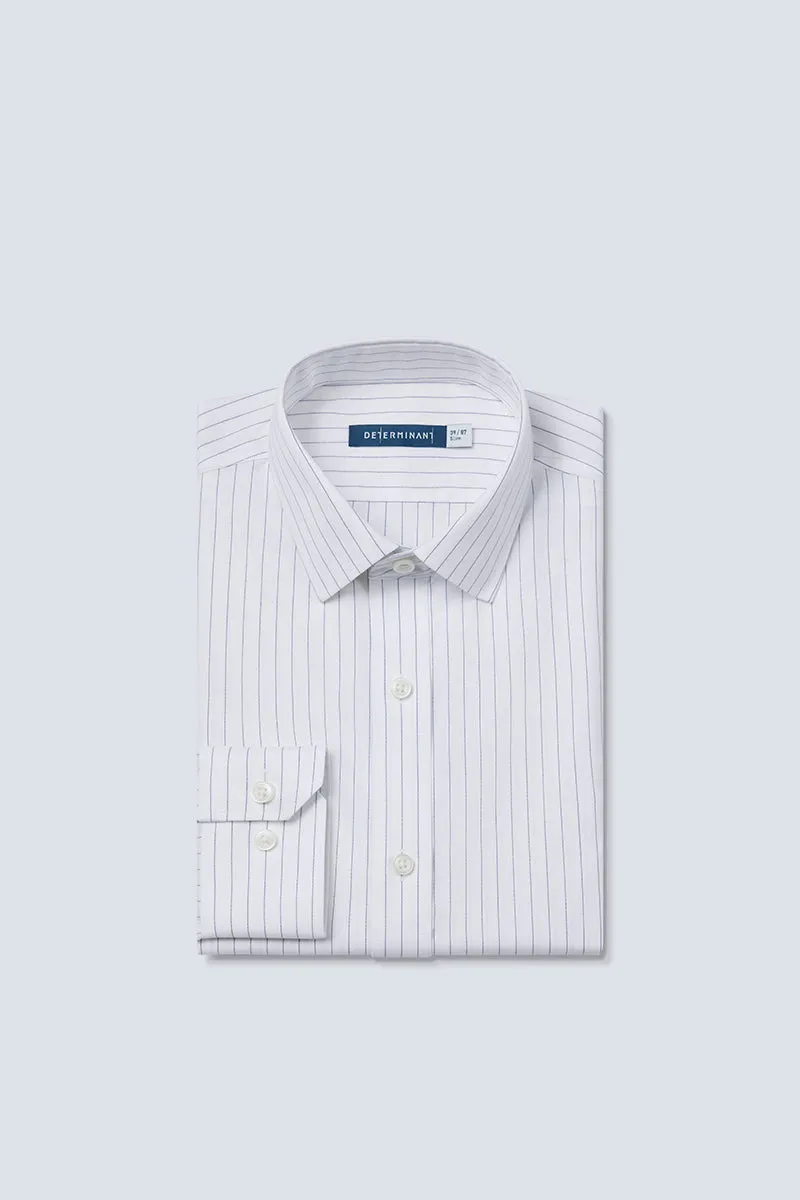 Wrinkle-Free Pinpoint Oxford Dress Shirt | Blue Stripes 9566DK