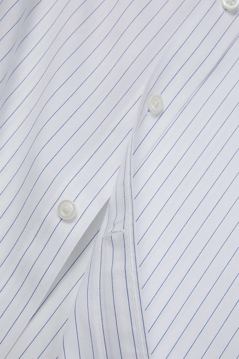 Wrinkle-Free Pinpoint Oxford Dress Shirt | Blue Stripes 9566DK