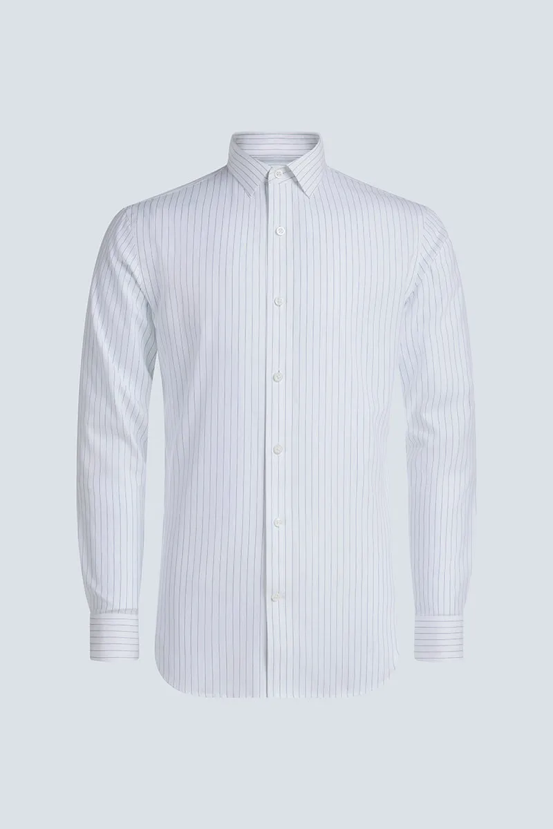 Wrinkle-Free Pinpoint Oxford Dress Shirt | Blue Stripes 9566DK