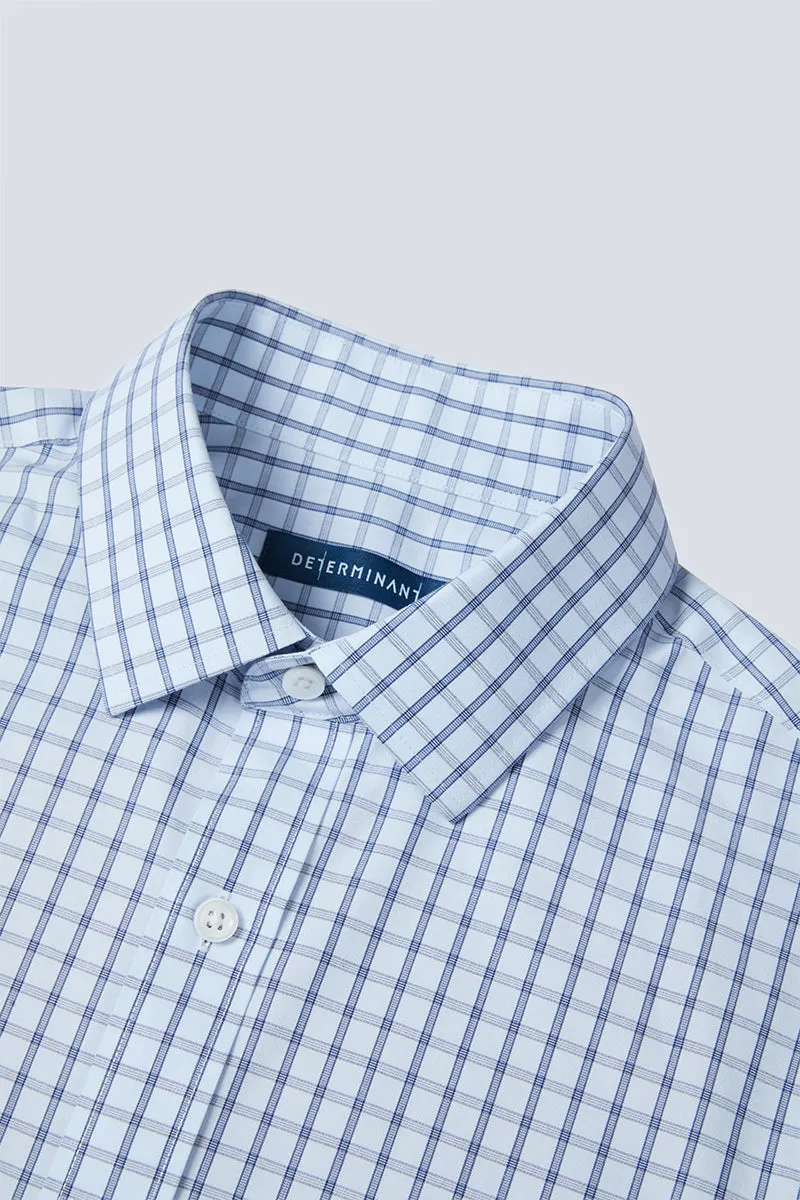 Wrinkle-Free Poplin Dress Shirt | Light Blue Check 15026N