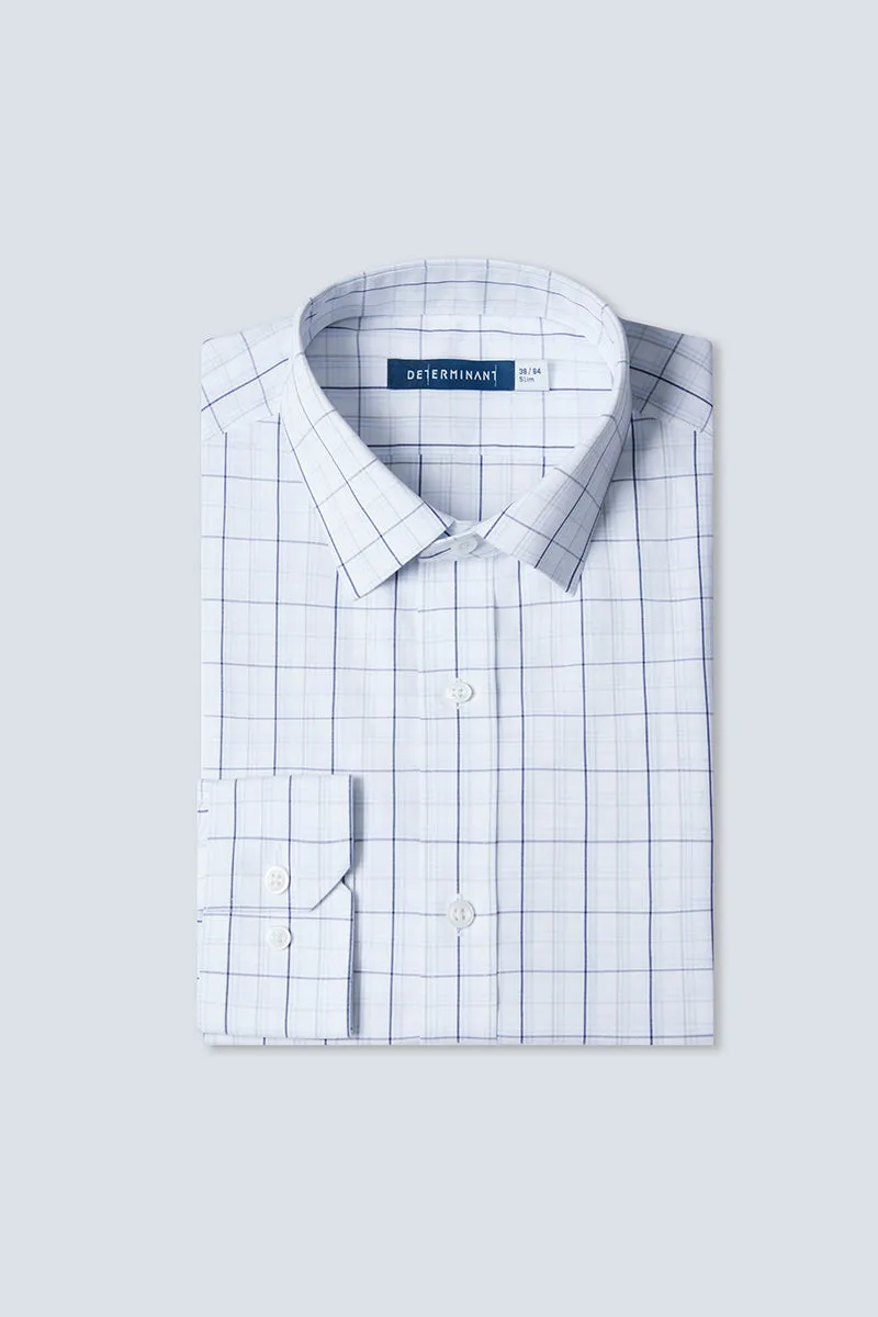 Wrinkle-Free Poplin Dress Shirt | White Multi-Check 15027N