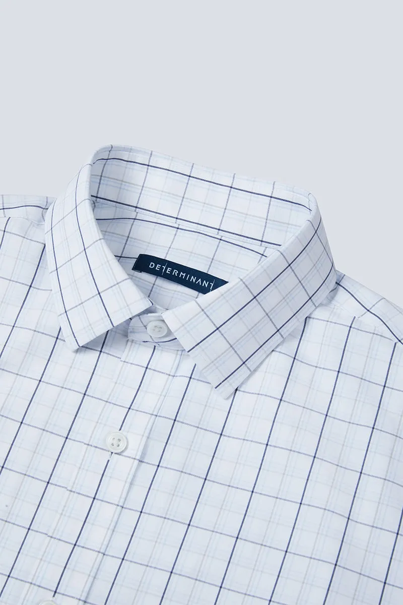 Wrinkle-Free Poplin Dress Shirt | White Multi-Check 15027N