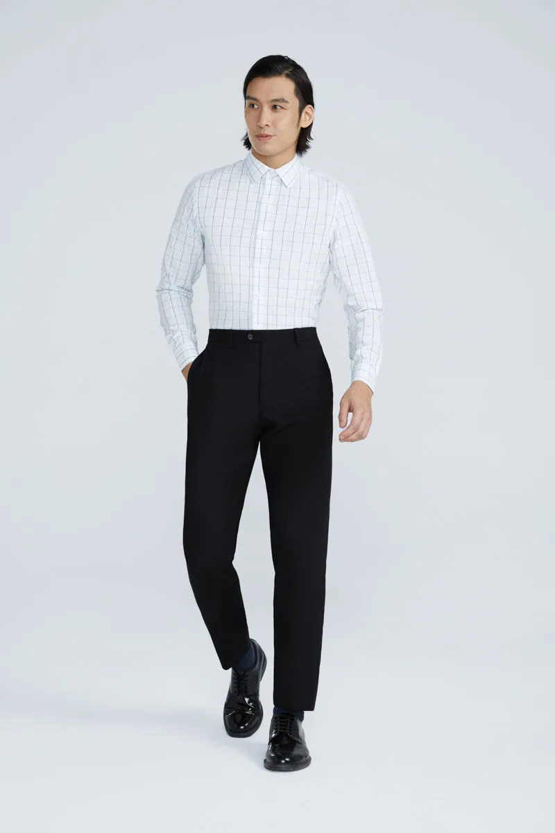 Wrinkle-Free Poplin Dress Shirt | White Multi-Check 15027N