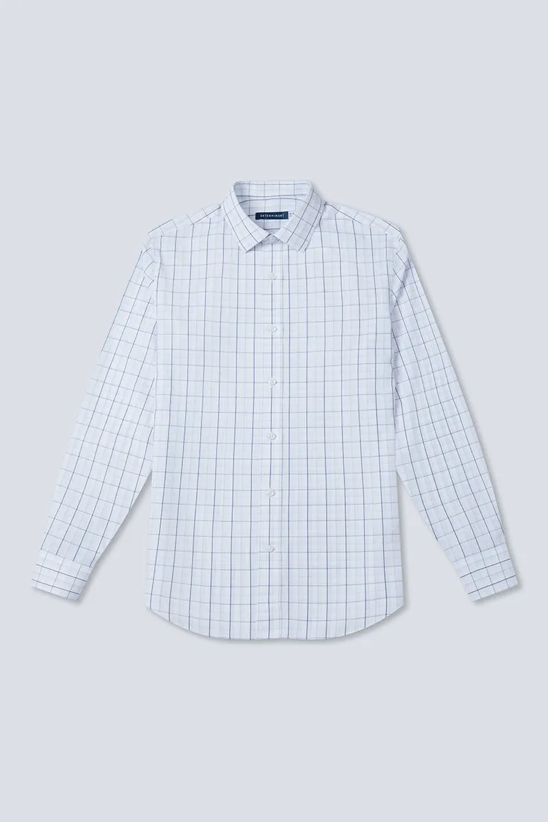 Wrinkle-Free Poplin Dress Shirt | White Multi-Check 15027N