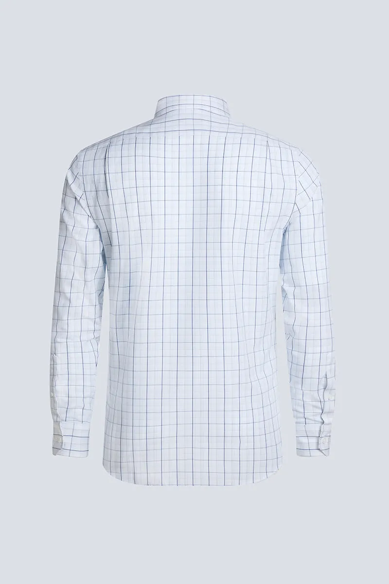 Wrinkle-Free Poplin Dress Shirt | White Multi-Check 15027N