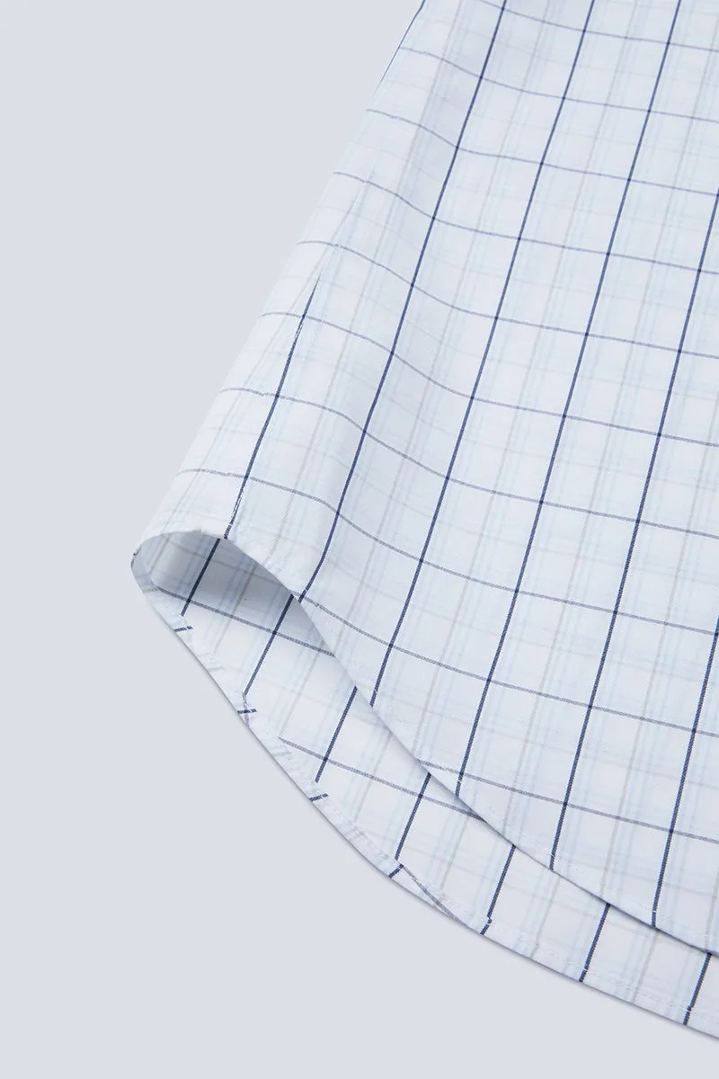 Wrinkle-Free Poplin Dress Shirt | White Multi-Check 15027N