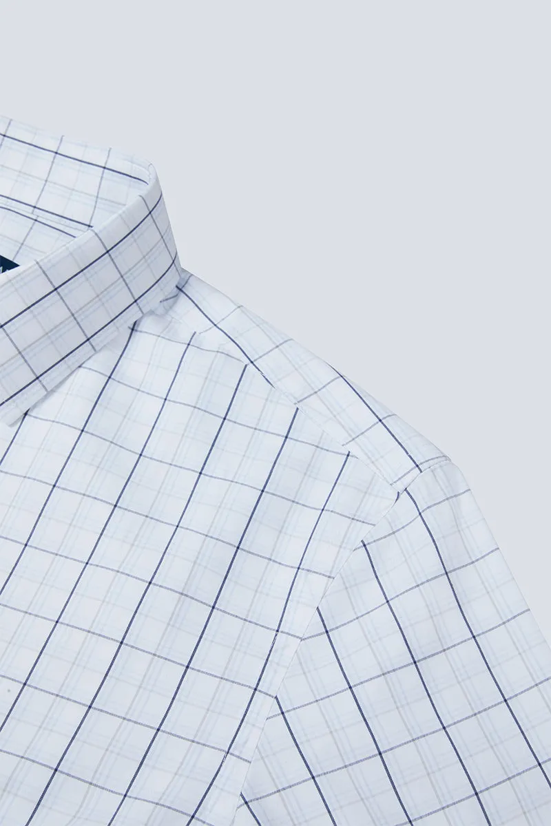 Wrinkle-Free Poplin Dress Shirt | White Multi-Check 15027N