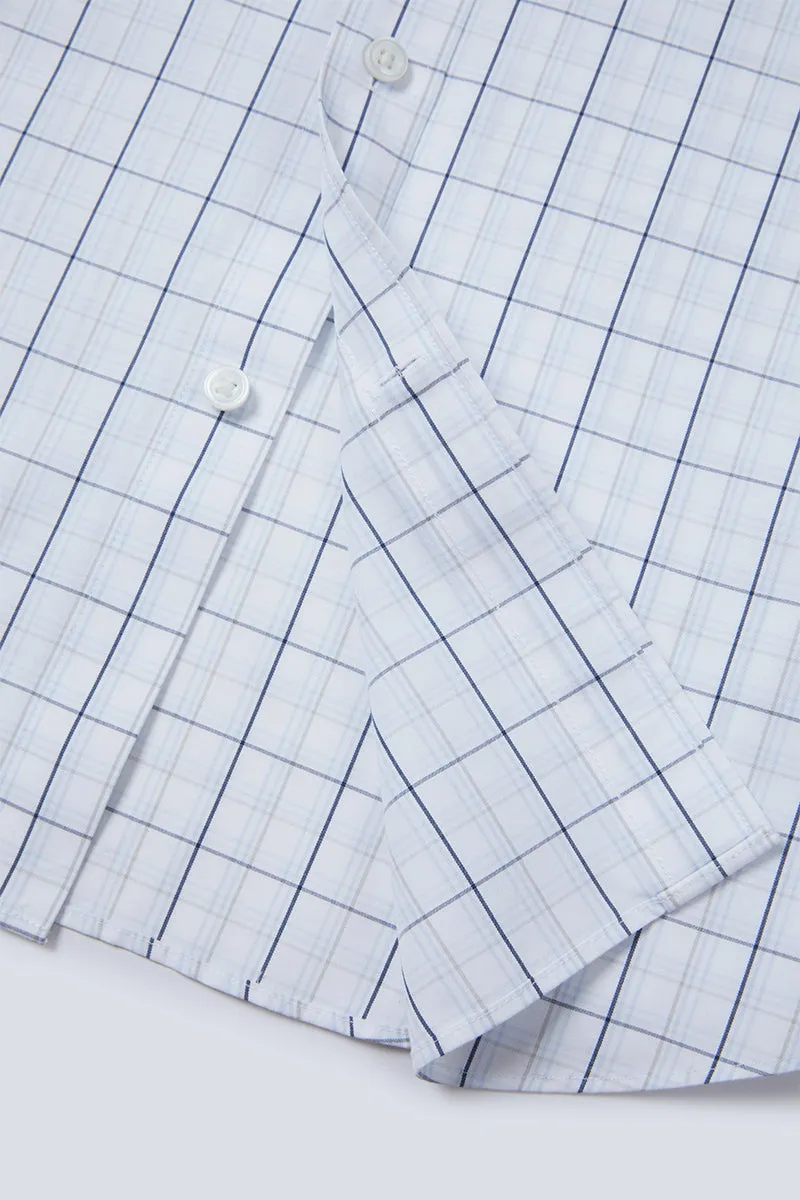 Wrinkle-Free Poplin Dress Shirt | White Multi-Check 15027N