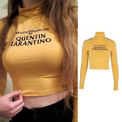 Written and directed by Quentin Tarantino turtle neck crop top