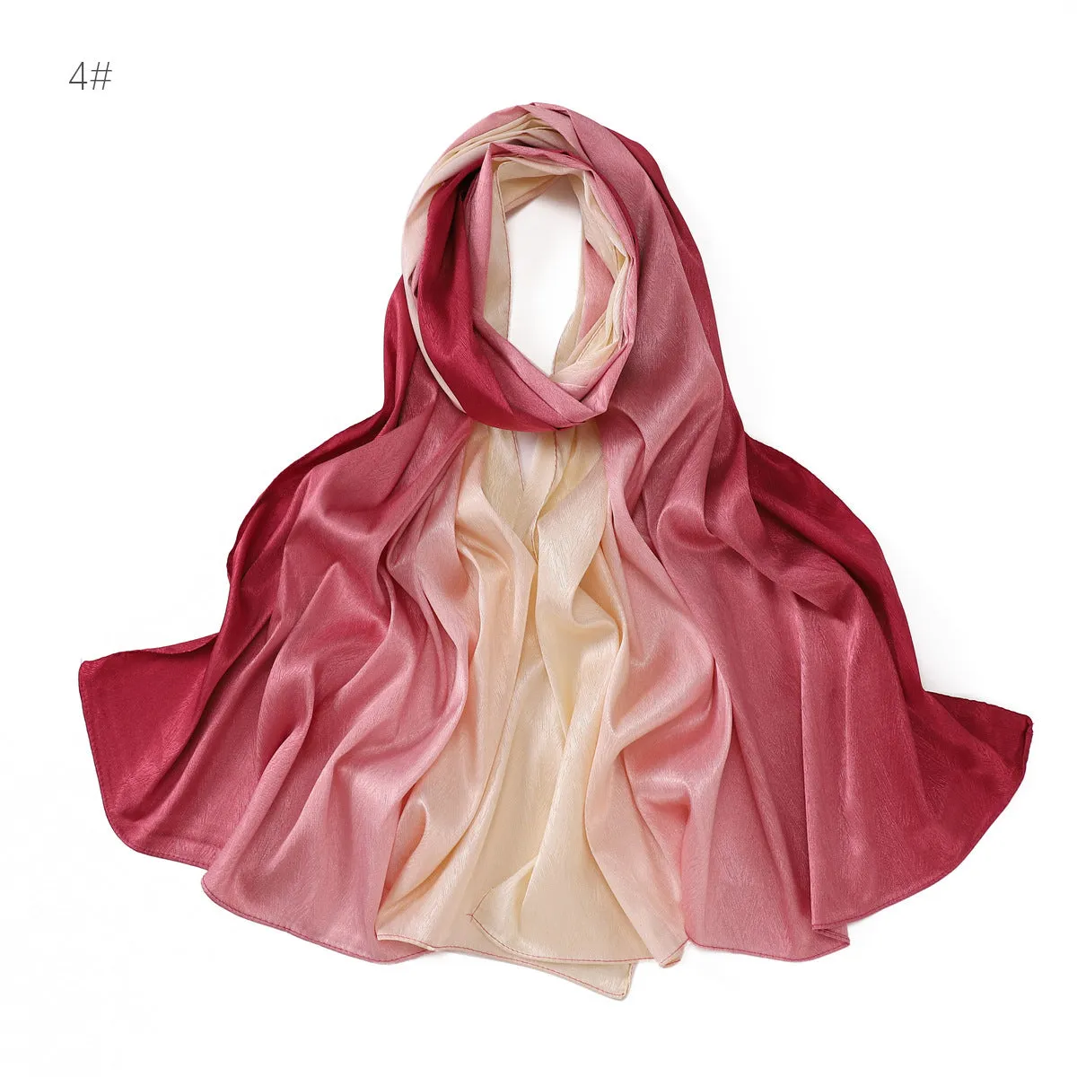 YZ222  Gradient color hand-painted jacquard satin scarf hijab  hijab/tudung  printed hijab  printed scarf  scarf