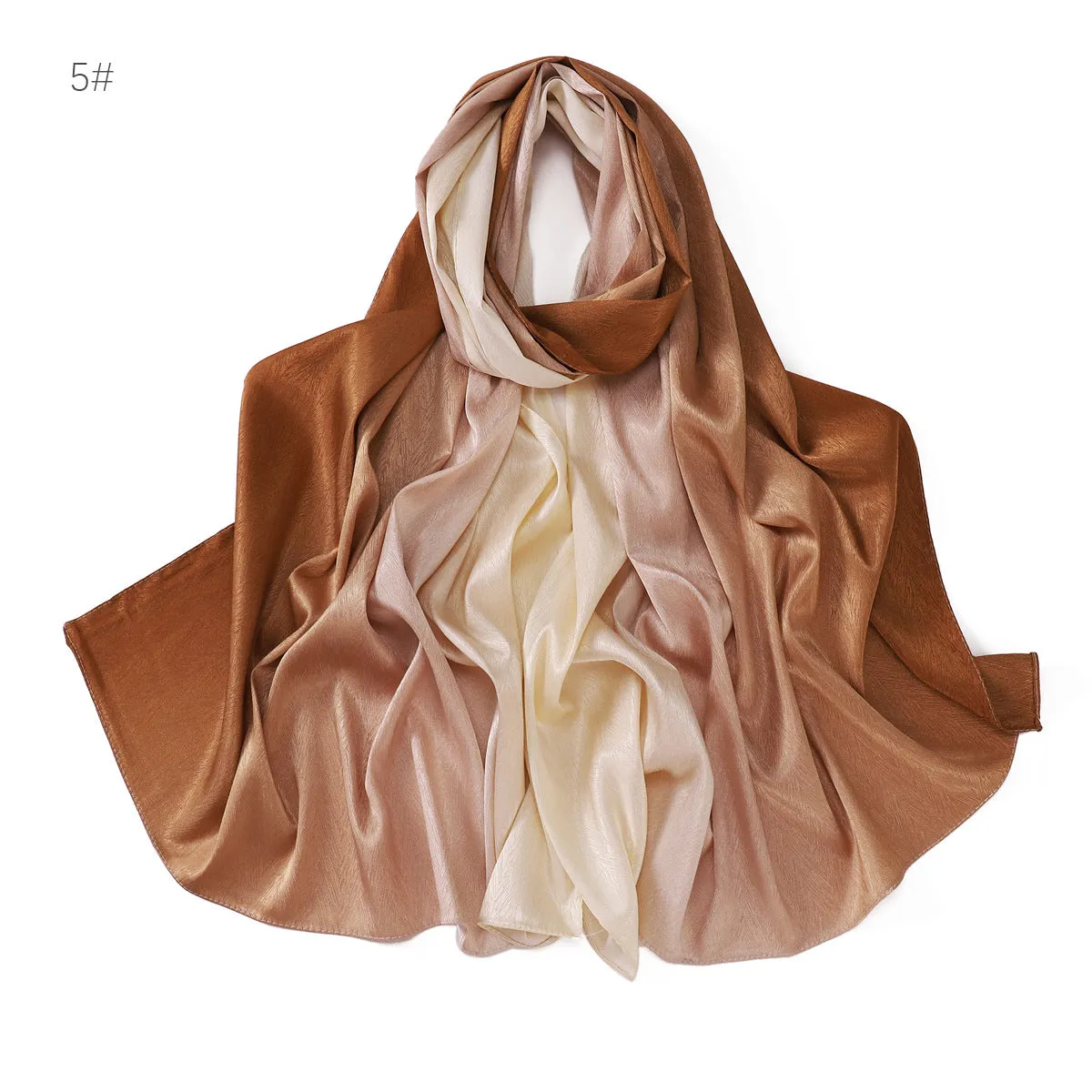 YZ222  Gradient color hand-painted jacquard satin scarf hijab  hijab/tudung  printed hijab  printed scarf  scarf